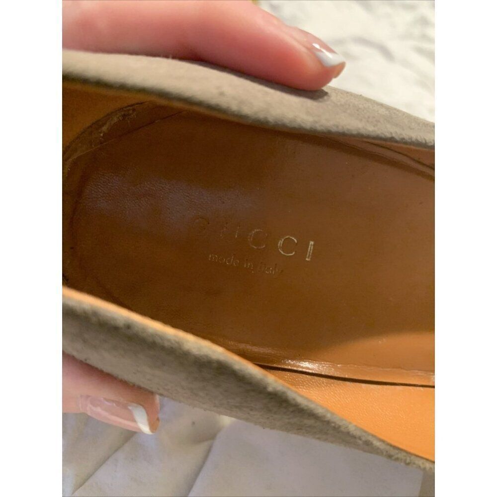 Gucci Authentic Solid Gray Genuine Suede Leather … - image 7